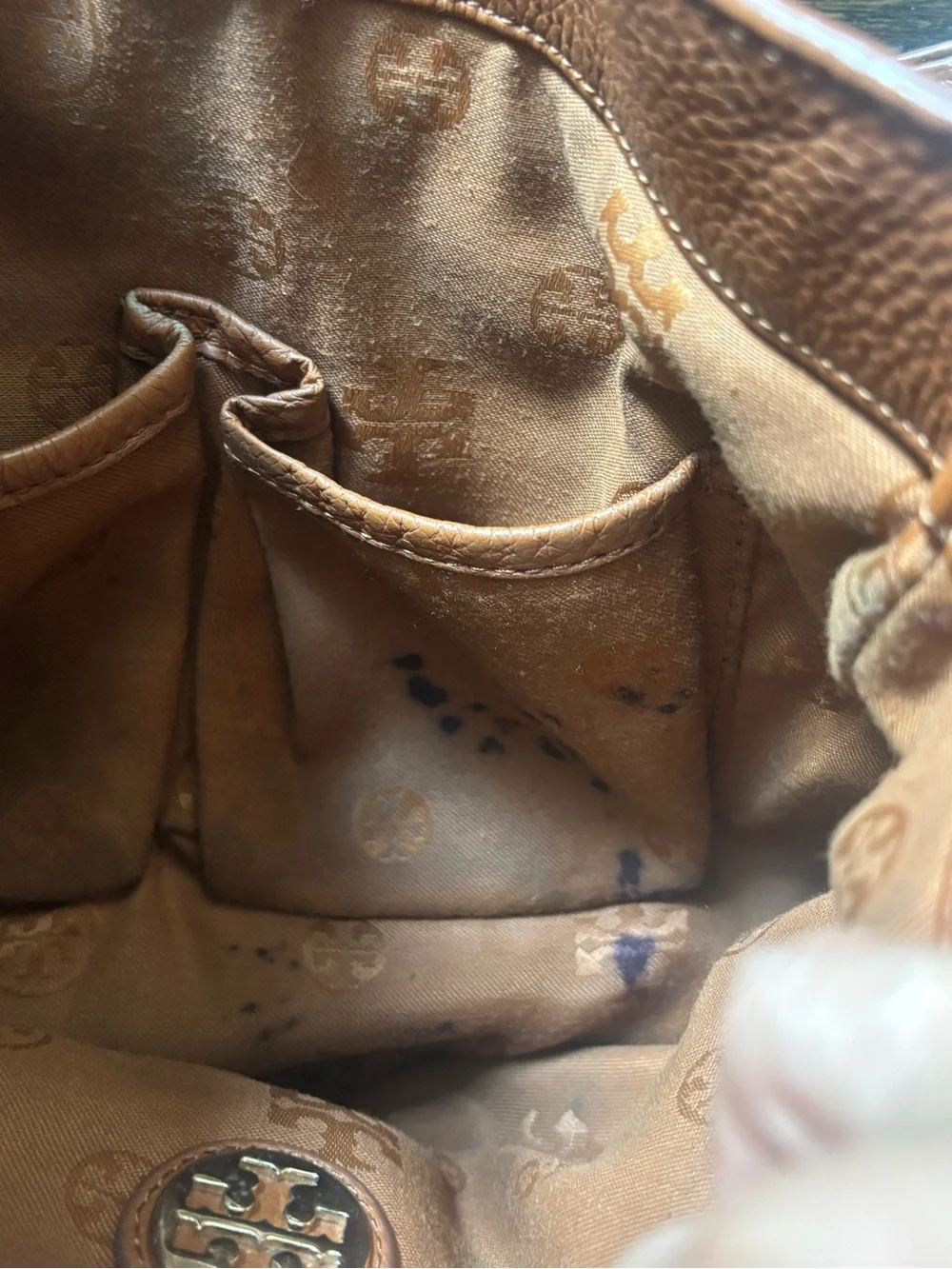 Tory Burch Brown Leather Shoulder Crossbody with Embossed Logo